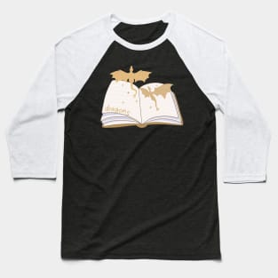 Dragons flying out of a book (fantasy readers and book lovers) Baseball T-Shirt